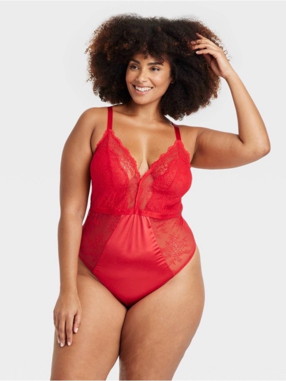 Auden Red Lace Lingerie Bodysuit, Size XXL - NWT